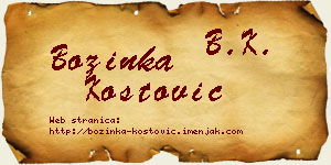 Božinka Kostović vizit kartica